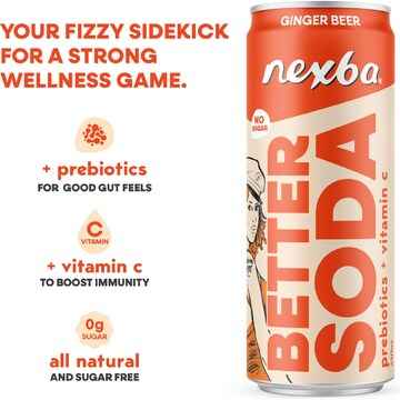 Nexba Better Soda Buderim Ginger Beer Cans 330mL x 4 pack