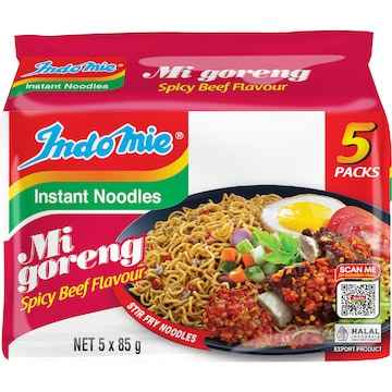 Indomie Instant Noodles Mi Goreng Spicy Beef Flavour 425g 5 pack
