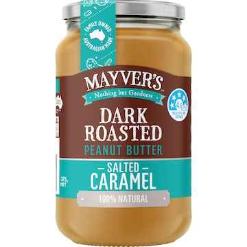 Mayver's Dark Roasted Peanut Butter Salted Caramel 375g