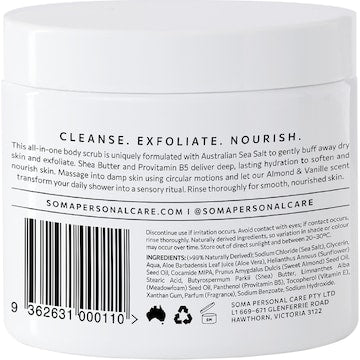 Soma All-in-One Exfoliating Body Scrub Almond & Vanilla 390g