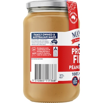 Mayver's Protein Fibre+ Smooth Peanut Butter 375g