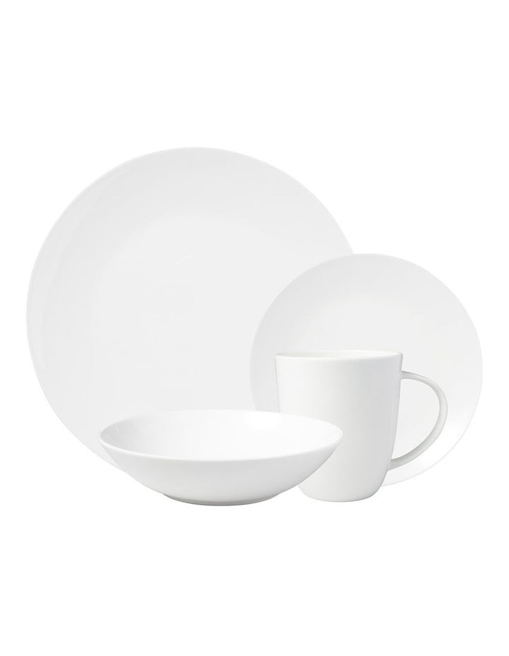 Cashmere Resort Coupe Dinner Set 16 Piece in White