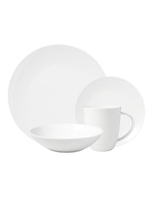 Cashmere Resort Coupe Dinner Set 16 Piece in White