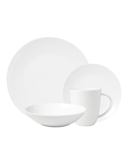 Cashmere Resort Coupe Dinner Set 16 Piece in White