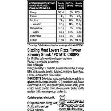 Pringles Meatlovers Pizza Potato Chips 134g