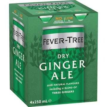 Fever-Tree Dry Ginger Ale Cans 250mL x 4 pack