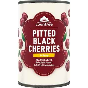 Countree Pitted Black Cherries In Syrup 415g