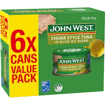 John West Tuna In Olive Oil Blend Value 95g x 6 pack