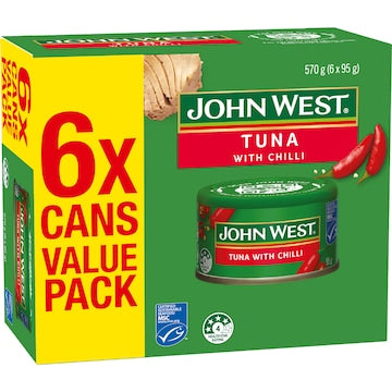 John West Tuna With Chilli Value 95g x 6 pack