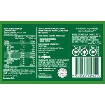 John West Tuna With Chilli Value 95g x 6 pack