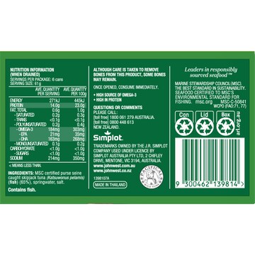 John West Tuna In Springwater Value 95g x 6 pack