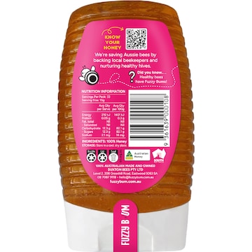 Fuzzy Bum Australian Honey 500g