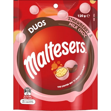 Maltesers Duos Strawberry & Milk Choc Share Bag 120g