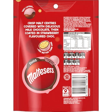 Maltesers Duos Strawberry & Milk Choc Share Bag 120g