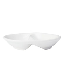 White Basics Round Divide Sauce Dish 10cm in White