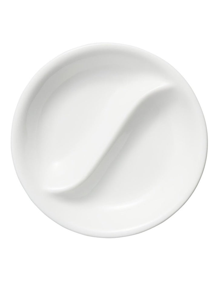 White Basics Round Divide Sauce Dish 10cm in White