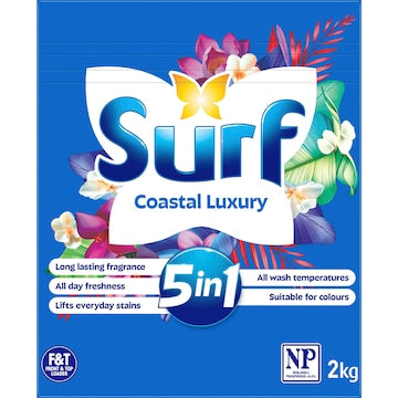 Surf 5 In 1 Laundry Detergent Powder Coastal Luxury 2kg