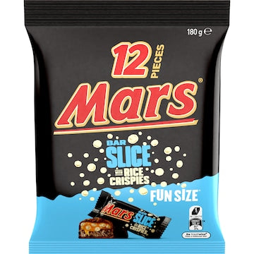 Mars Bar Slice With Rice Crispsies Fun Size Bars 180g 12 pack