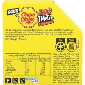 Chupa Chups Sour Belt 1 Metre 55g