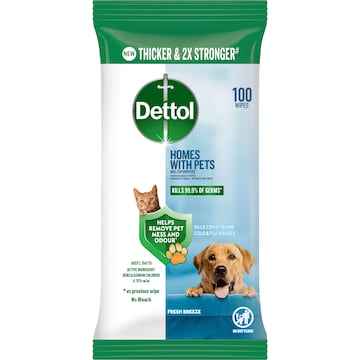 Dettol Homes with Pets Multipurpose Wipes Fresh Breeze 100 pack