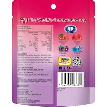 Amos 4D Fruit Gummy Berry Bursts 140g