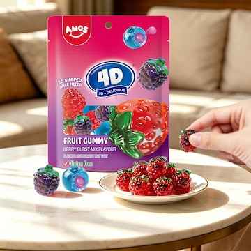 Amos 4D Fruit Gummy Berry Bursts 140g