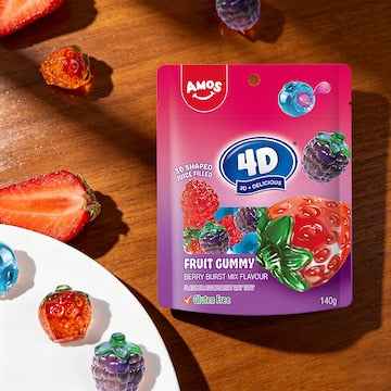 Amos 4D Fruit Gummy Berry Bursts 140g