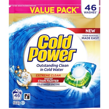 Cold Power Extreme Clean Laundry Detergent Capsules 46 pack