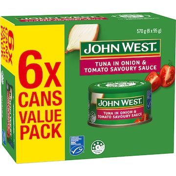 John West Tuna In Onion & Tomato Savory Sauce Value 95g x 6 pack