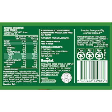 John West Tuna In Onion & Tomato Savory Sauce Value 95g x 6 pack
