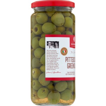 Sandhurst Pitted Sicilian Green Olives 450g