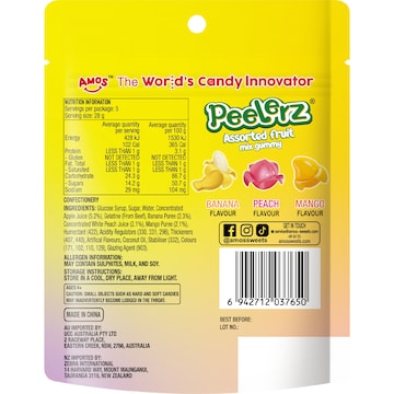 Amos Peelerz Assorted Fruit Mix 140g