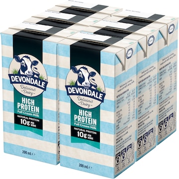 Devondale High Protein Full Cream Long Life Milk 200mL x 6 pack
