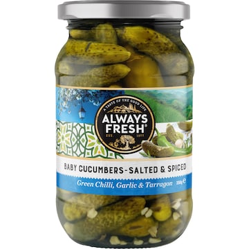 Always Fresh Baby Cucumbers Salted & Spiced 350g