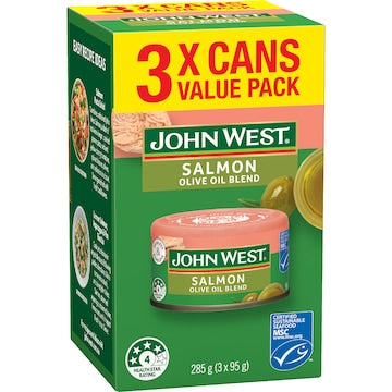 John West Salmon In Olive Oil Value 95g x 3 pack