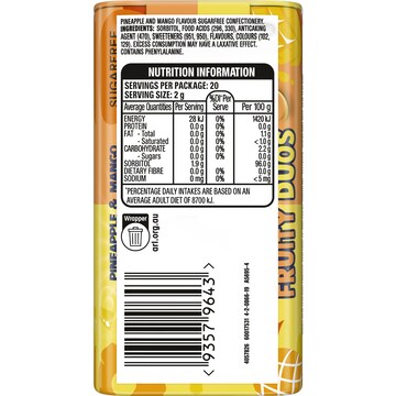 Eclipse Fruity Duos Candies Pineapple & Mango Tin 40g