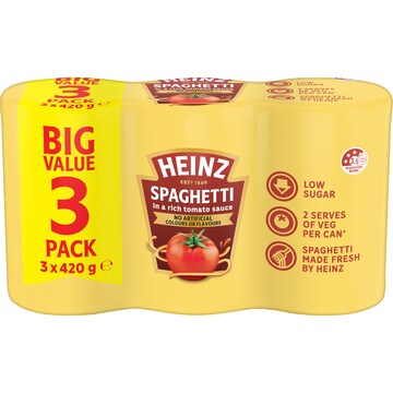 Heinz Spaghetti In Tomato Sauce 420g x 3 pack