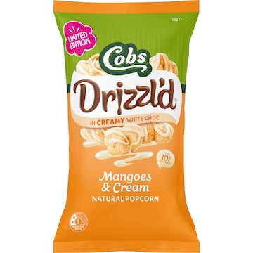 Cobs Drizzled Popcorn White Choc Mangoes & Cream 110g