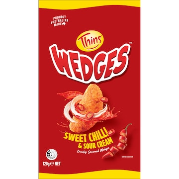Thins Wedges Potato Chips Sweet Chilli & Sour Cream 120g