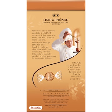Lindt Lindor Golden Caramel Hazelnut Chocolate Pouch 110g