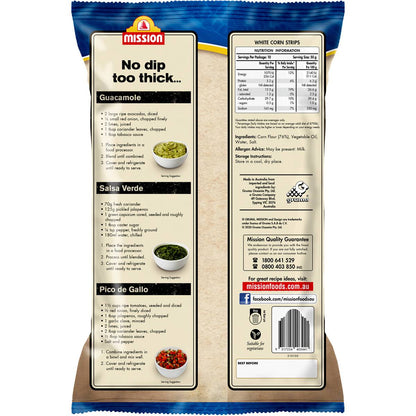 Mission White Strip Corn Chips 500g