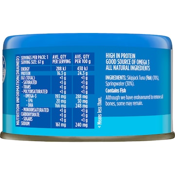 Safcol Wild Caught Tuna Springwater 95g