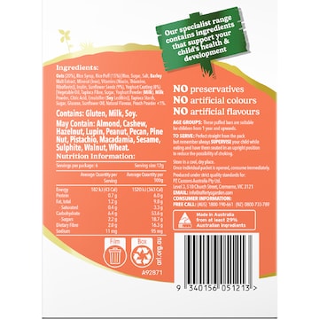 Rafferty's Garden Peach Puffed Bars With Yoghurt Drizzle 1-5Y 6 pack
