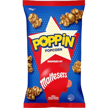 Poppin Ready To Eat Popcorn Maltesers 110g