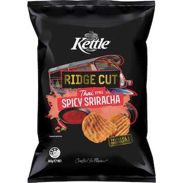 Kettle Ridge Cut Potato Chips Spicy Sriracha 165g