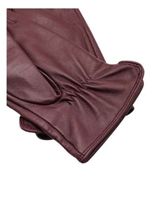 Classic Leather Gloves in Cherry Red