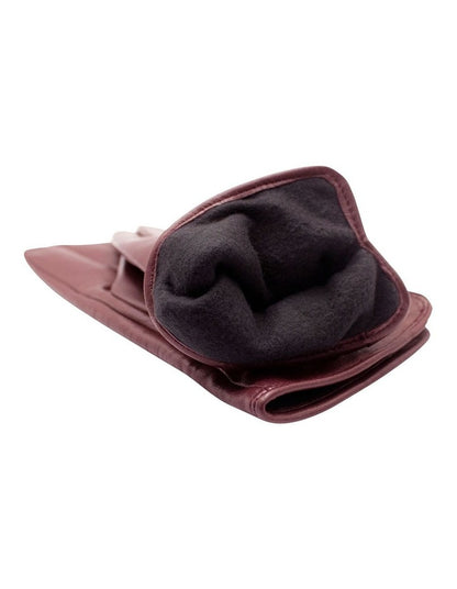 Classic Leather Gloves in Cherry Red