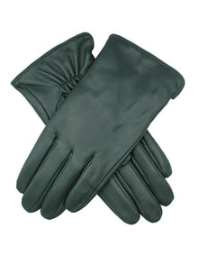 Classic Forest Green Leather Gloves