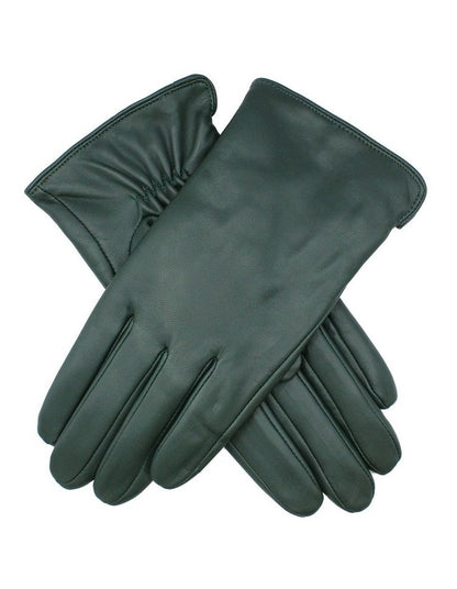 Classic Forest Green Leather Gloves