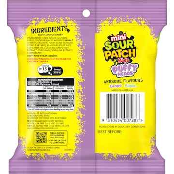 Sour Patch Kids Puffy Heads Lollies Apple & Grape 80g